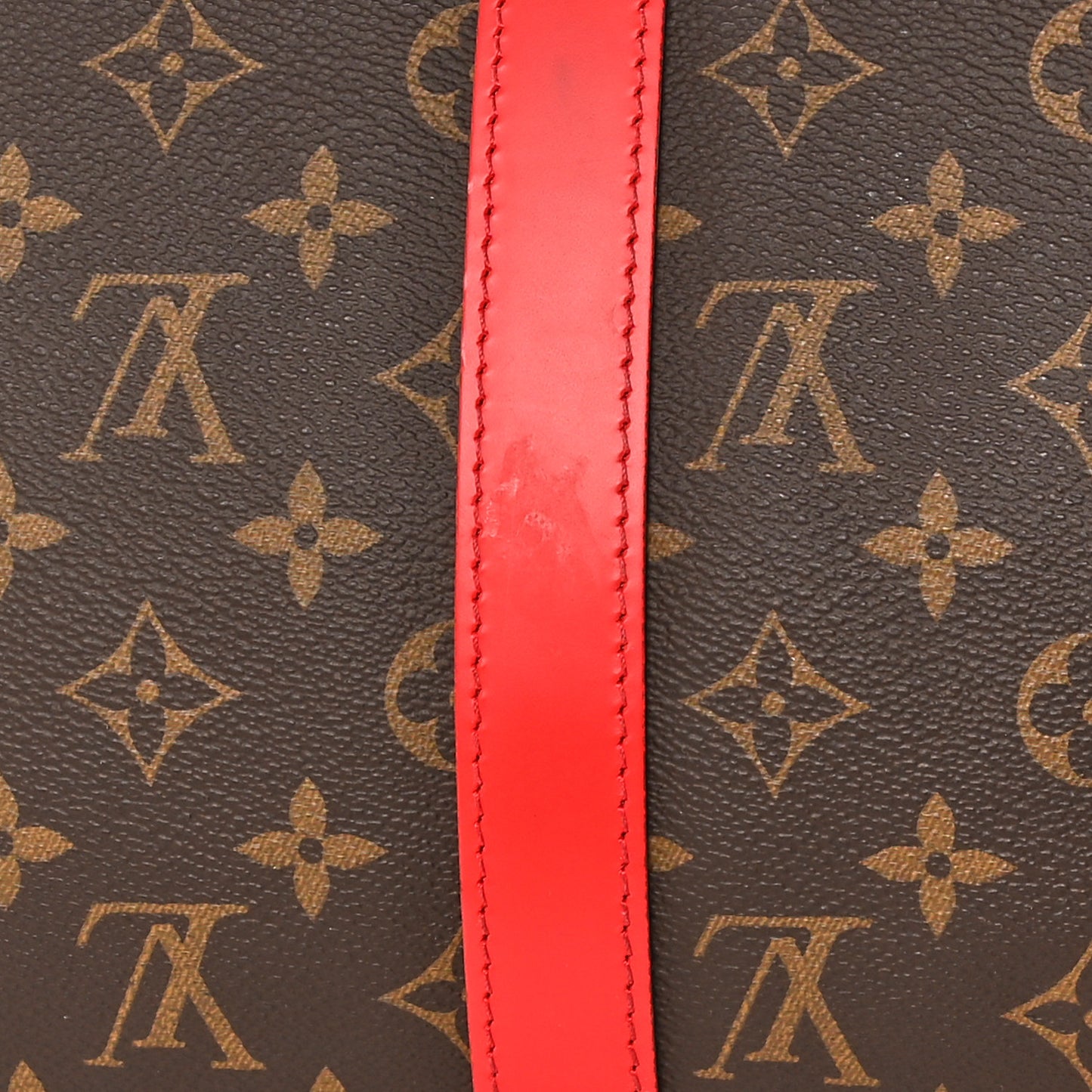 Calfskin Monogram Keepall Bandouliere 50 Coquelicot
