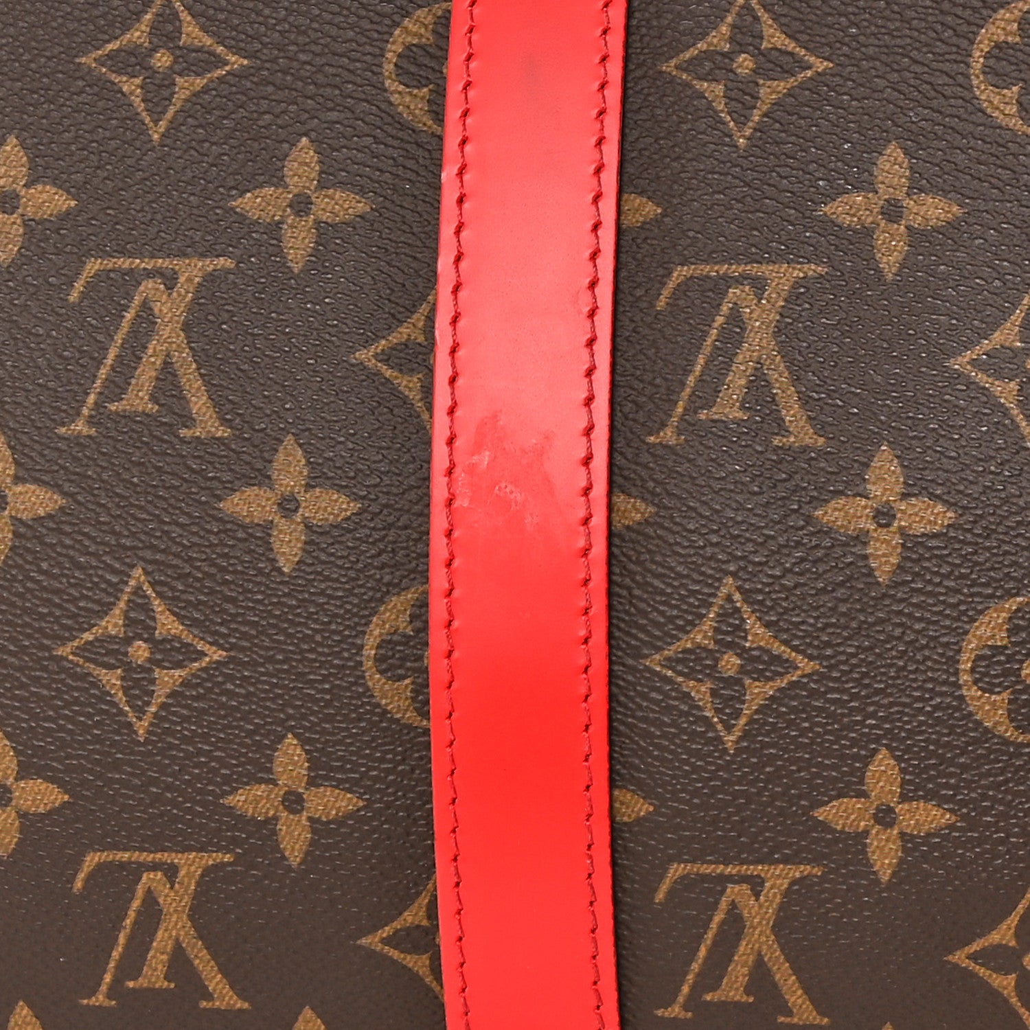 Louis Vuitton Calfskin Monogram Keepall Bandouliere 50 Coquelicot 9 of 20