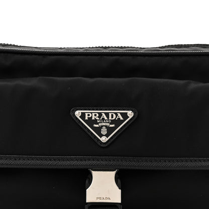 Prada Re-Nylon Saffiano Pocket Single Snap Buckle Shoulder Bag Black 7 of 9