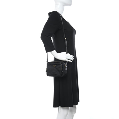 Prada Nylon Saffiano Double Zip Camera Bag Black 2 of 9