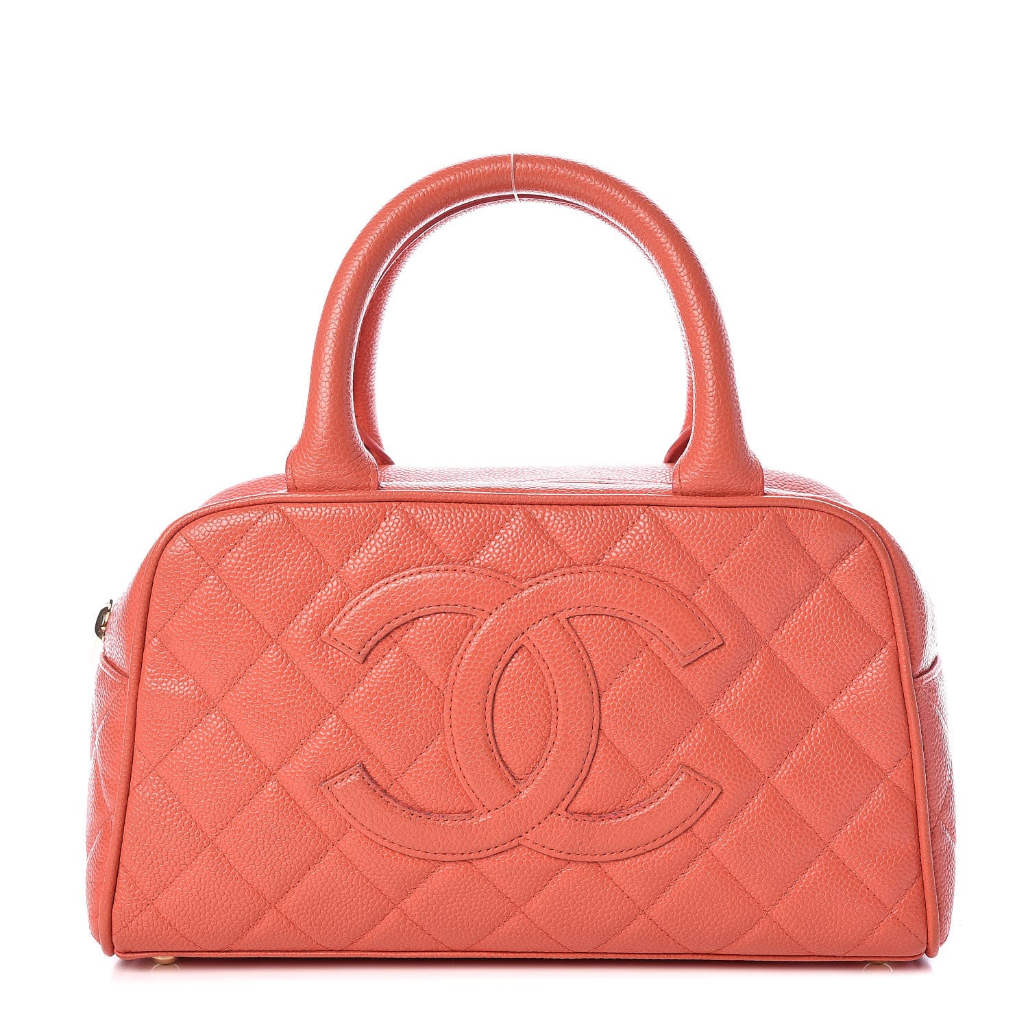Chanel Caviar Quilted Small Bowler Coral 1 of 11