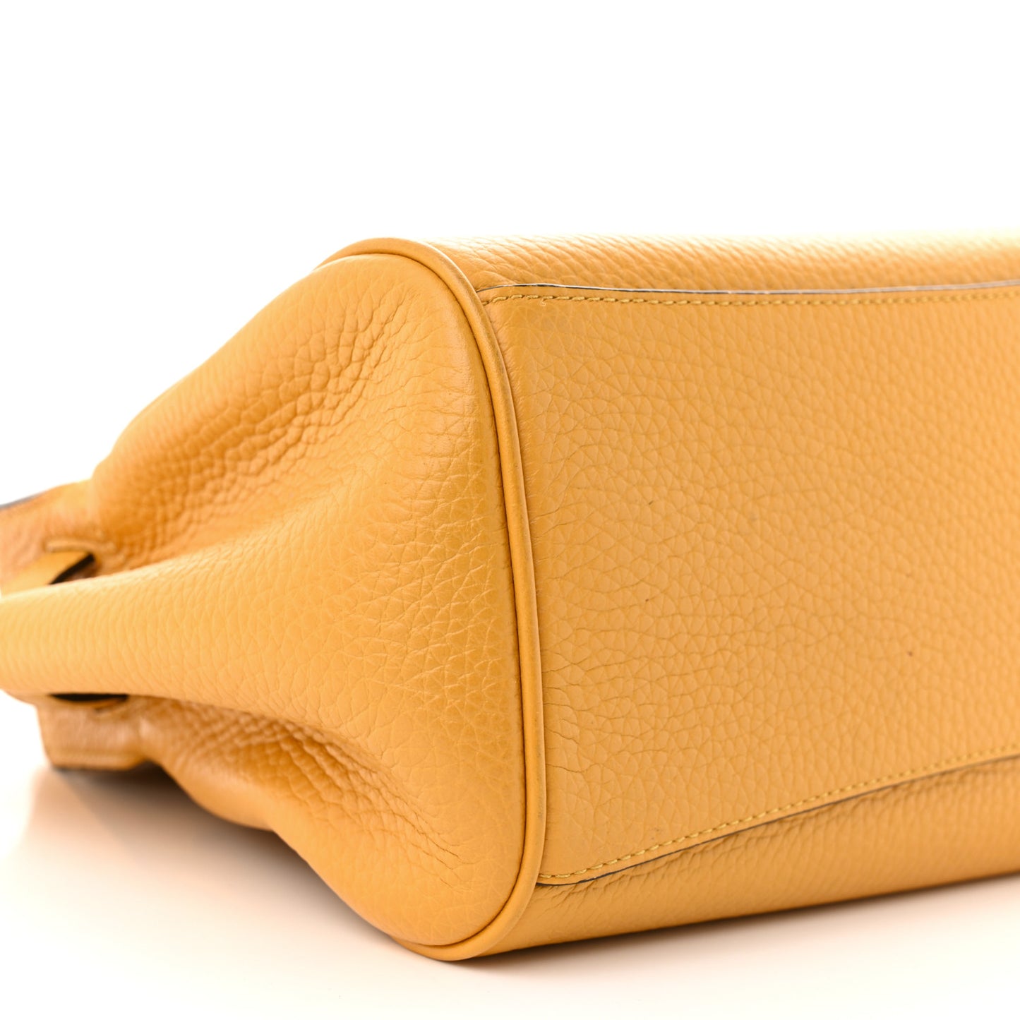 Heavy Grain Calfskin Small Belted Bayswater Tote Deep Amber