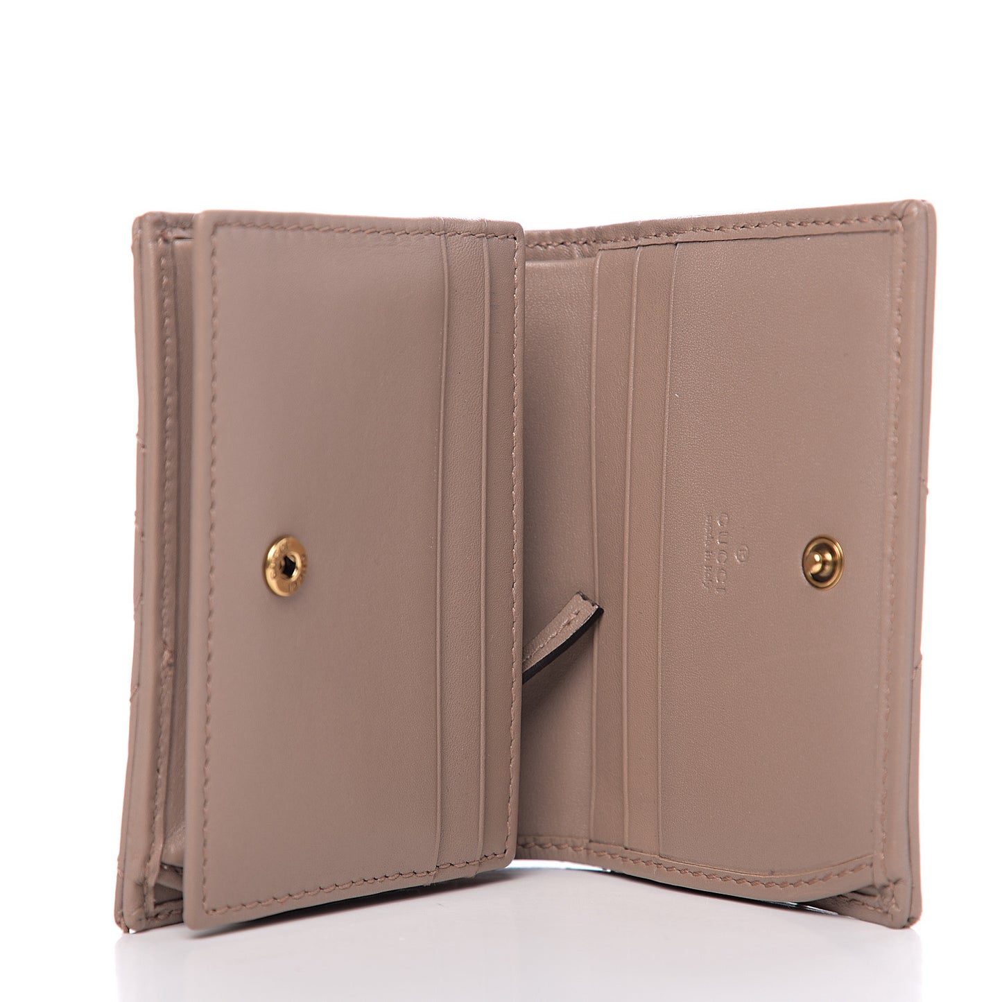 Calfskin Matelasse GG Marmont Card Case Wallet Porcelain Rose