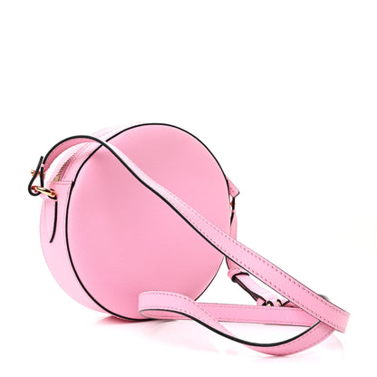 Versace Grained Calfskin Studded Mini La Medusa Round Crossbody Bag Pink 3 of 10