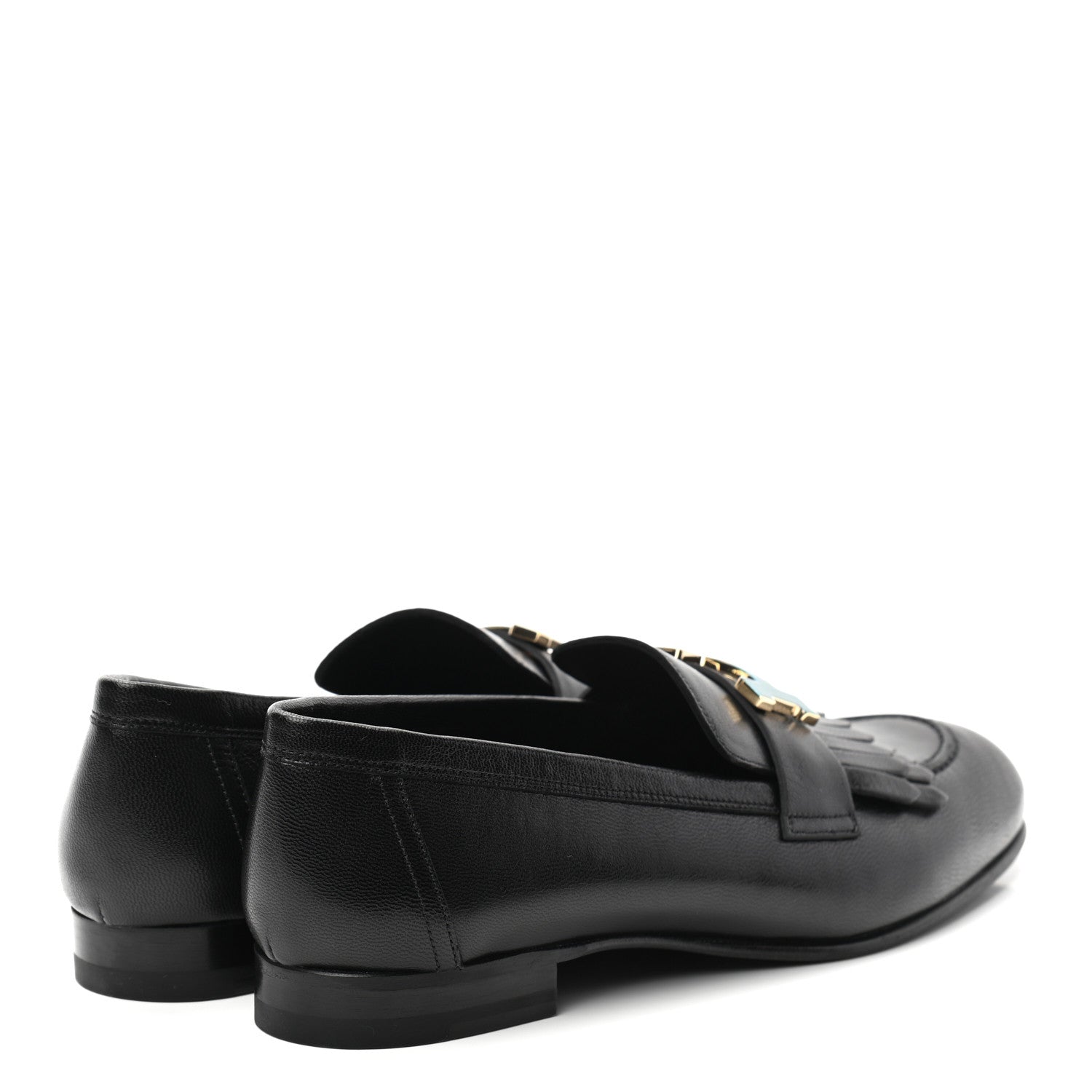 Hermes Goatskin Womens Royal Loafers 37 Black 4 of 8