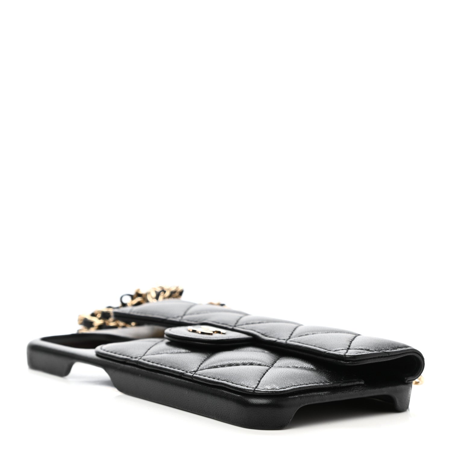 Chanel Lambskin Quilted iPhone XII Pro Max Case With Chain Black 4 of 7