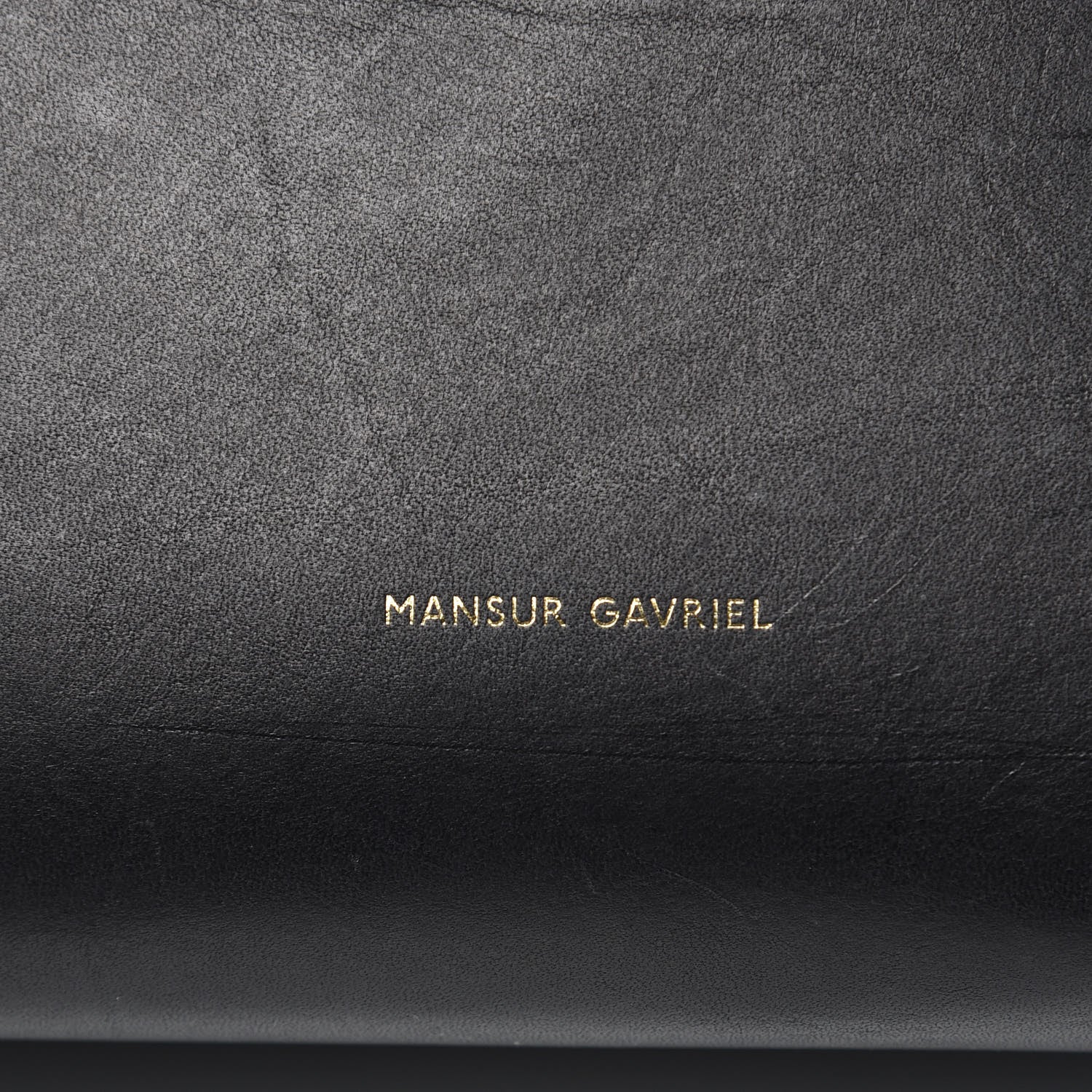 Mansur Gavriel Vegetable Tanned Calfskin Bucket Bag Black Blu 7 of 13