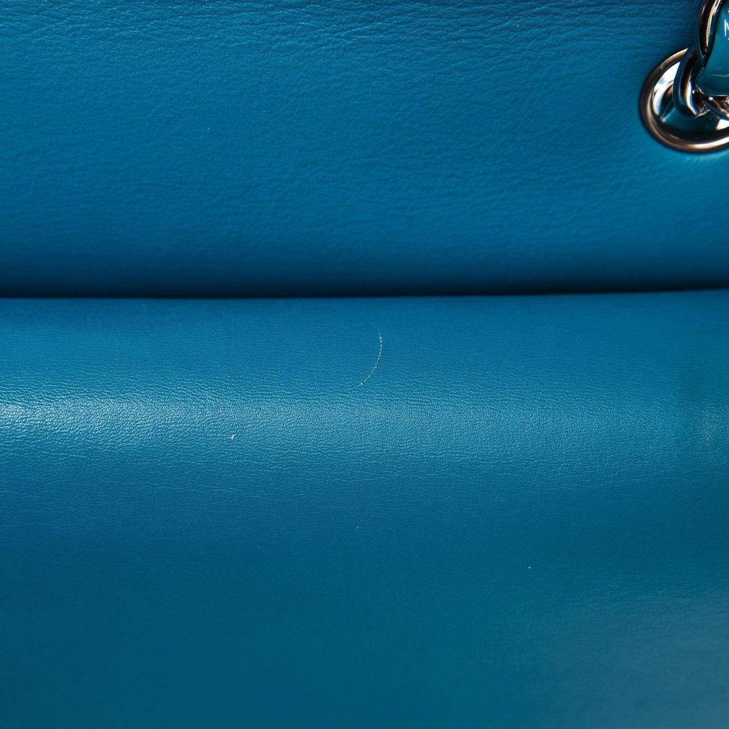 Chanel Patent Calfskin Quilted Jumbo Double Flap Turquoise 6 of 10