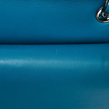 Chanel Patent Calfskin Quilted Jumbo Double Flap Turquoise 6 of 10