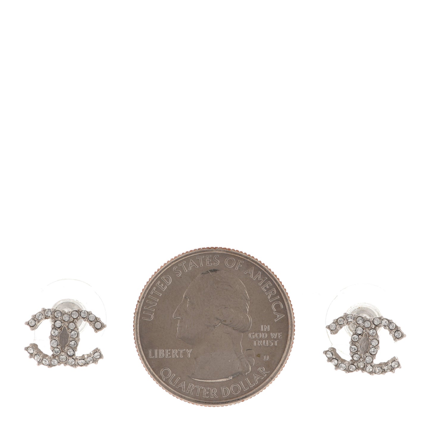 Crystal CC Earrings Silver