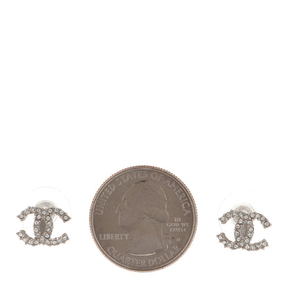 Chanel Crystal CC Earrings Silver 2 of 4