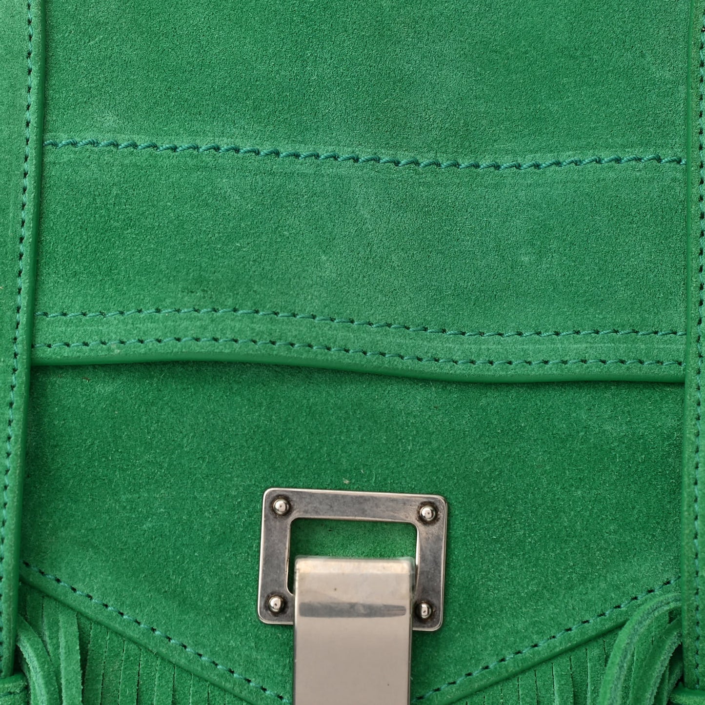 Suede Tiny PS1 Fringe Satchel Aloe