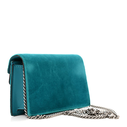 Gucci Velvet Super Mini Dionysus Shoulder Bag Pavone Cyan 3 of 13