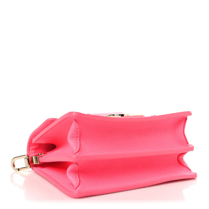Louis Vuitton Grained Calfskin Tufted Monogram Mini Dauphine Fluo Pink 4 of 9