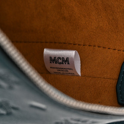 MCM Calfskin Ottomar Monogram Medium Klara Hobo Blue 7 of 12
