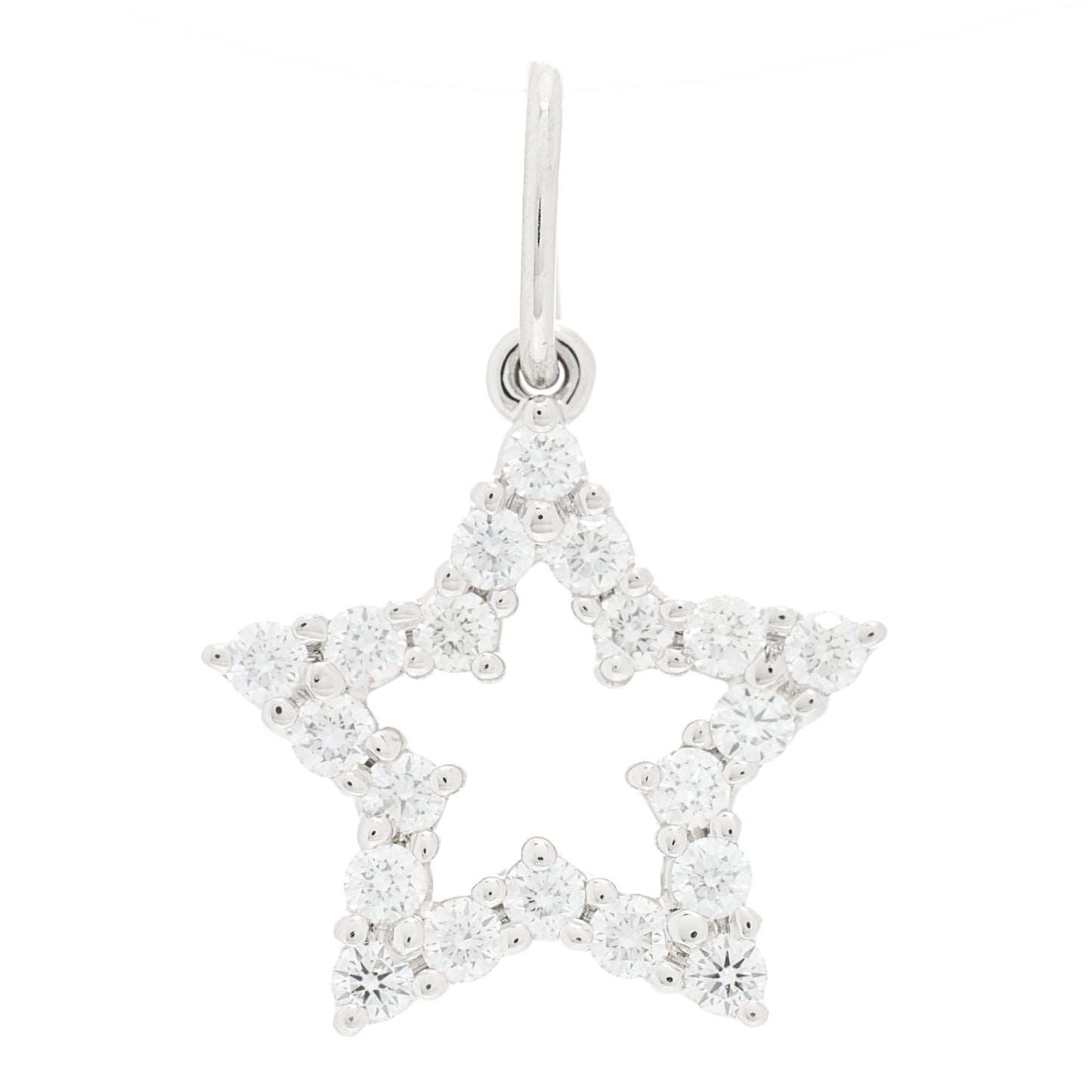 Platinum Diamond Star Charm