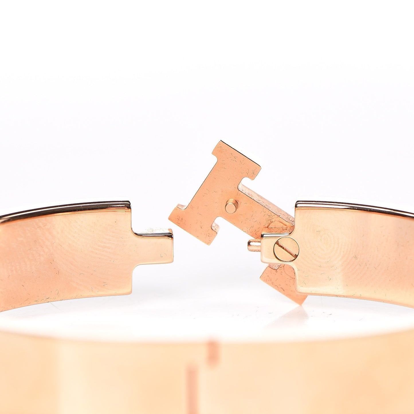 Enamel Narrow Clic Clac H Bracelet GM Marron Glace