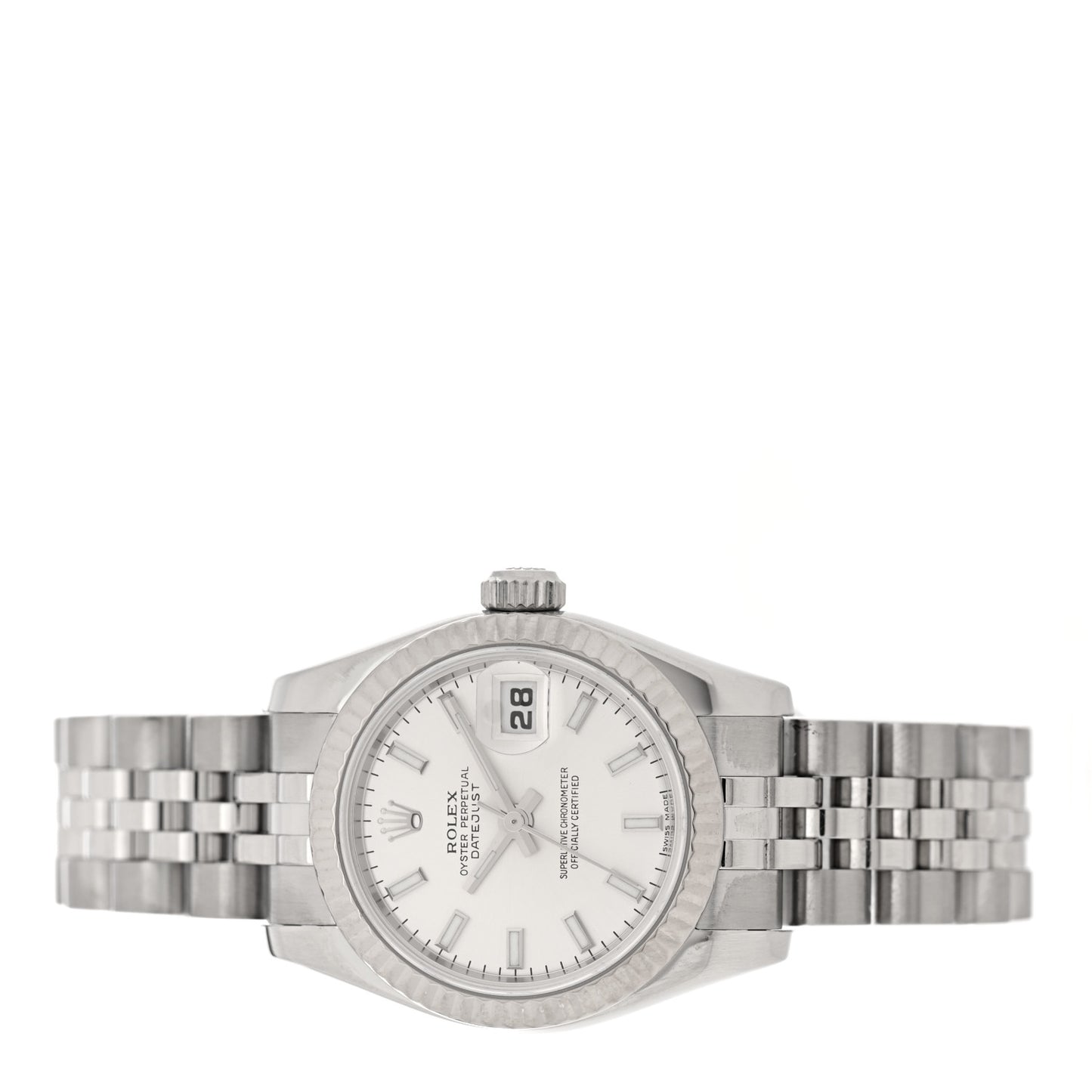 Stainless Steel 18K White Gold 26mm Oyster Perpetual Datejust Watch Silver 179174