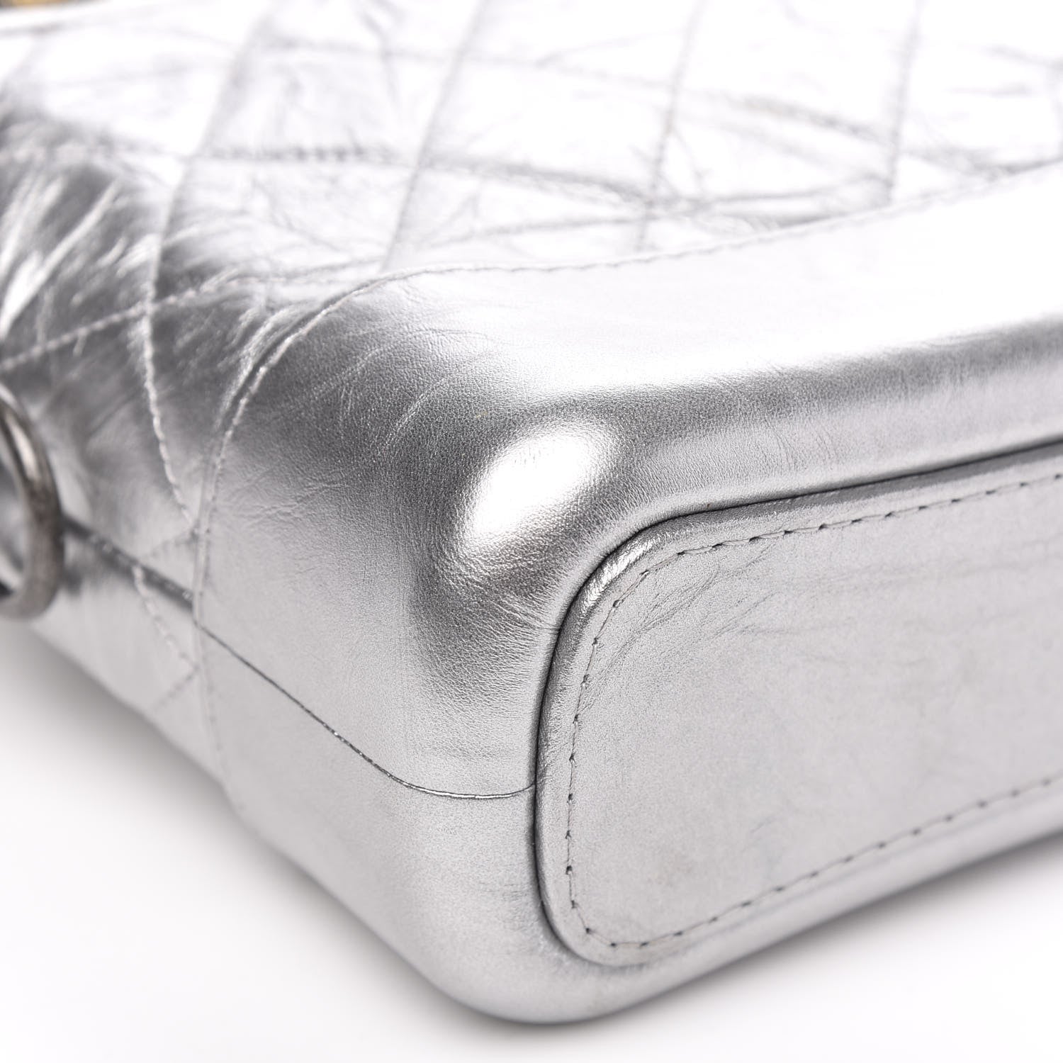 Chanel Metallic Aged Calfskin Quilted Small Gabrielle Hobo Silver 8 of 11