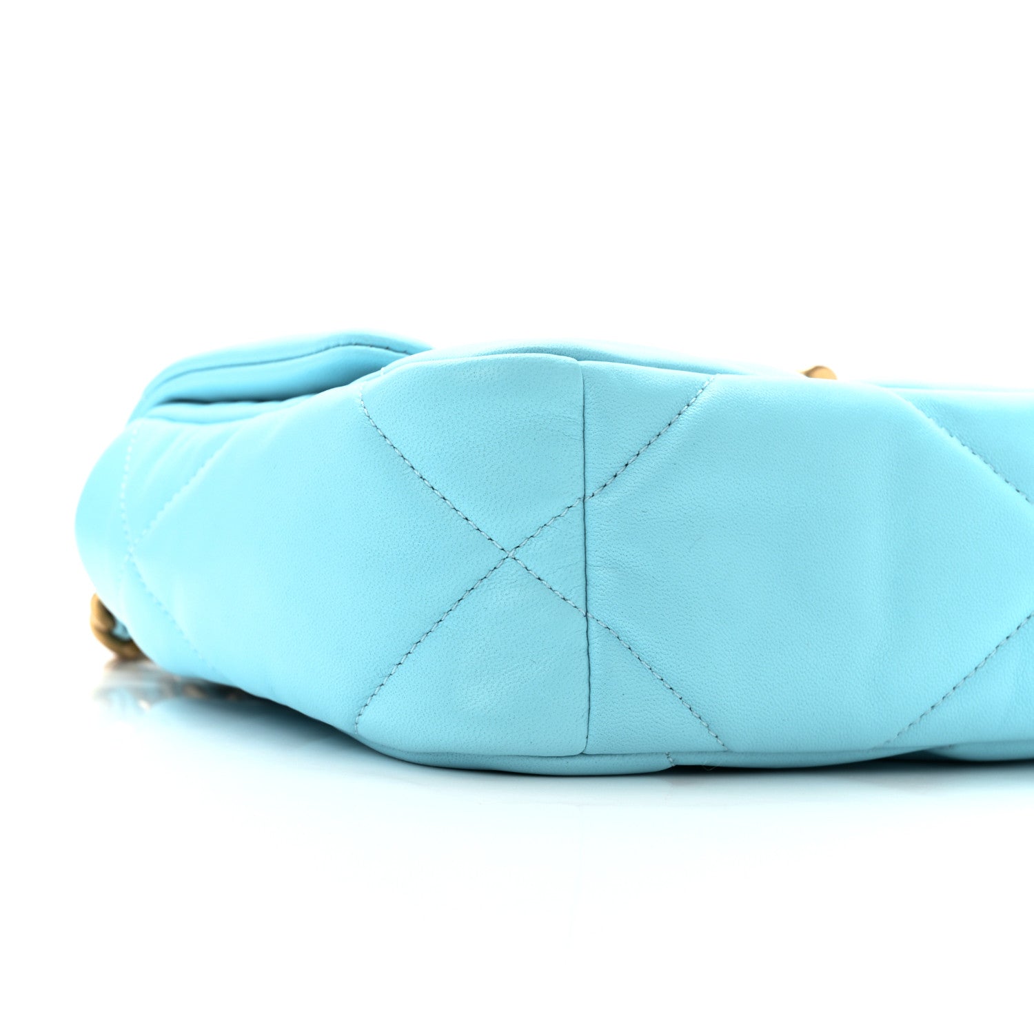 Chanel Shiny Lambskin Quilted Medium Chanel 19 Flap Light Blue 9 of 11