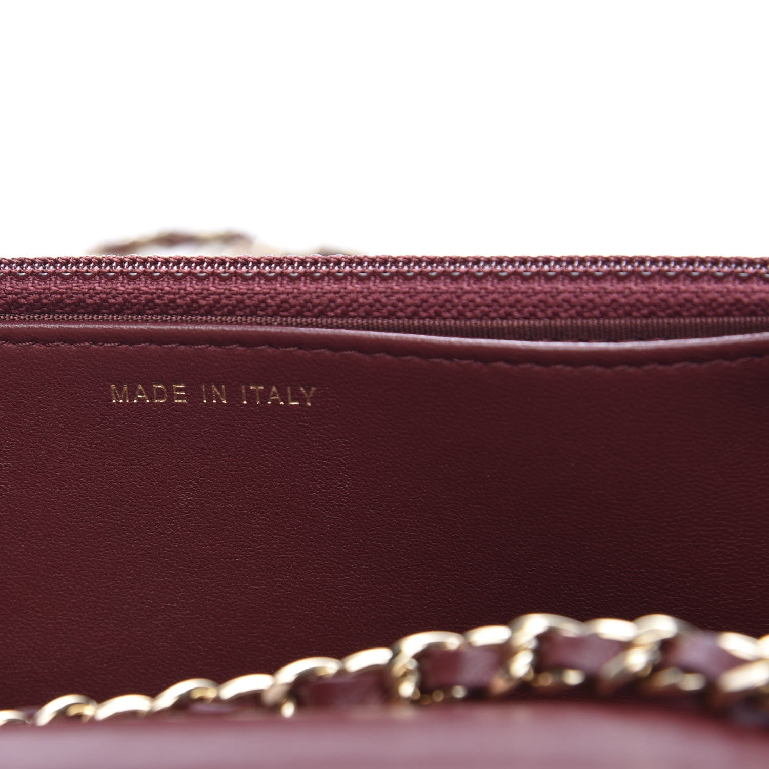 Chanel Lambskin Quilted Trendy CC Wallet On Chain WOC Burgundy 7 of 11