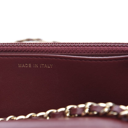 Chanel Lambskin Quilted Trendy CC Wallet On Chain WOC Burgundy 7 of 11
