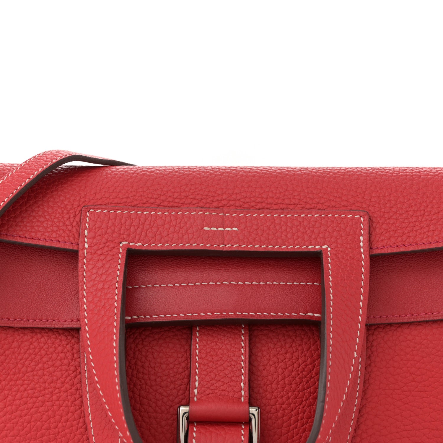 Hermes Taurillon Clemence Halzan 31 GM Rouge Piment 1710172