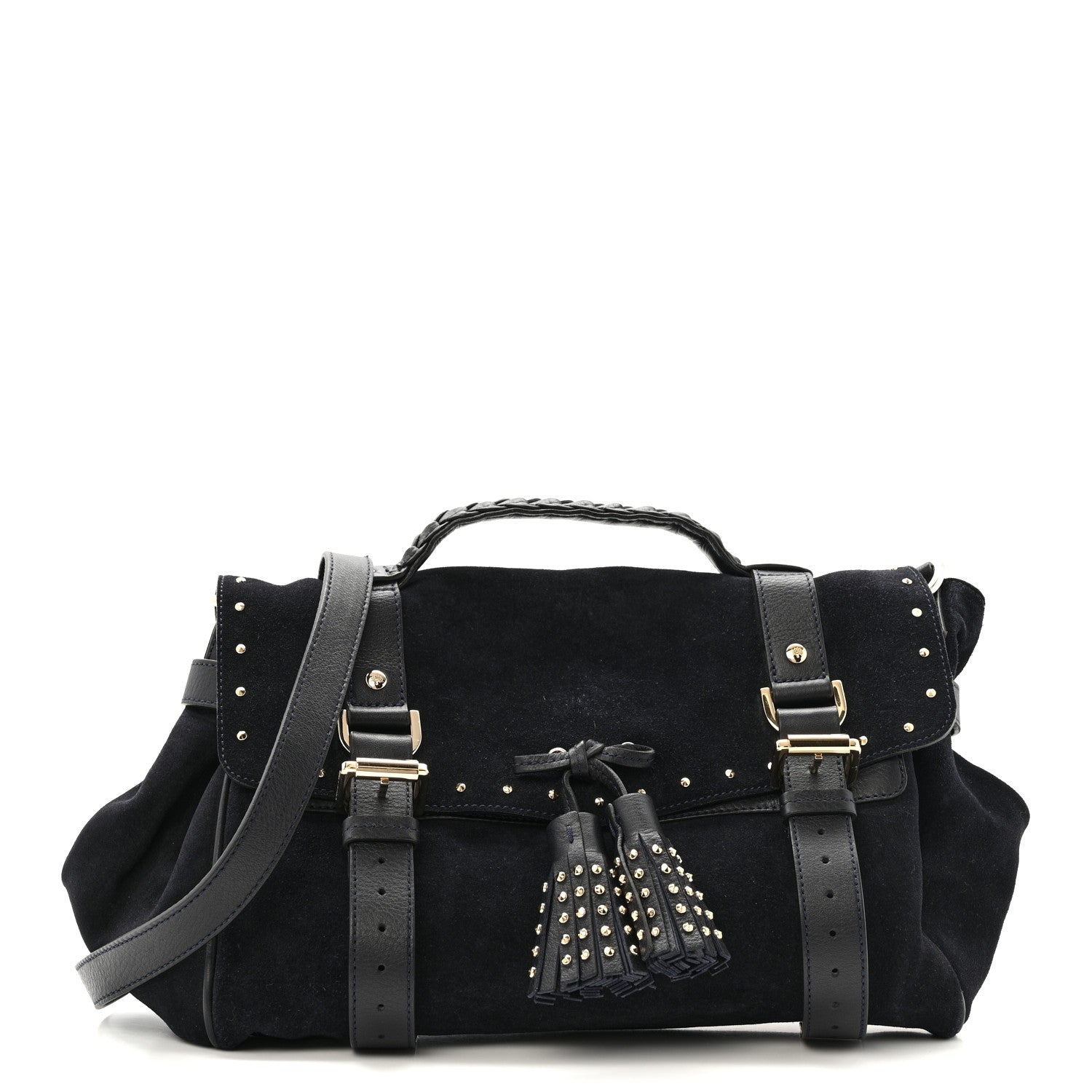Mulberry Heavy Suede Alexa Tassel Satchel Ink Blue 1 of 14