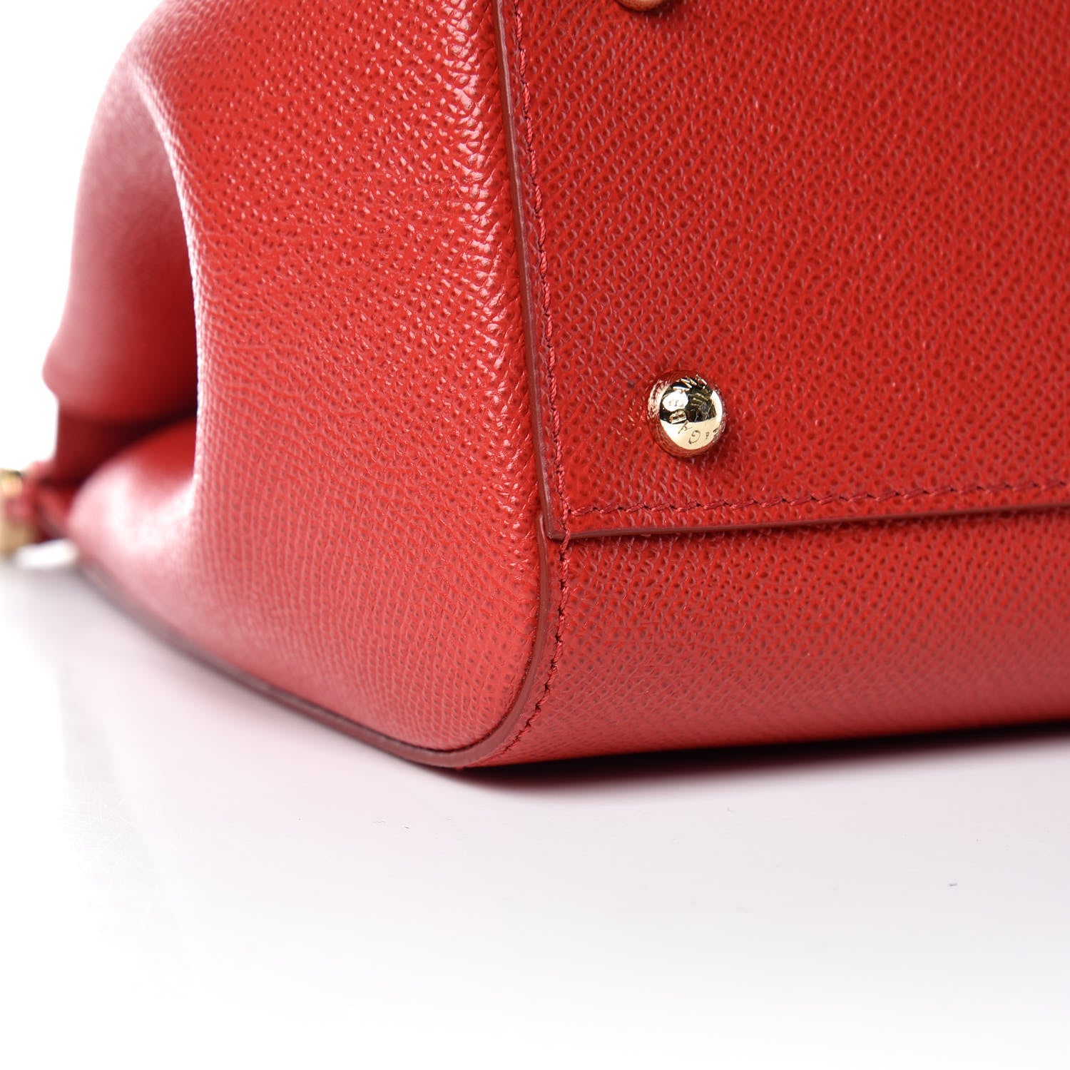 Dolce & Gabbana Dauphine Studded Medium DG Family Patch Miss Sicily Satchel Red 9 of 13