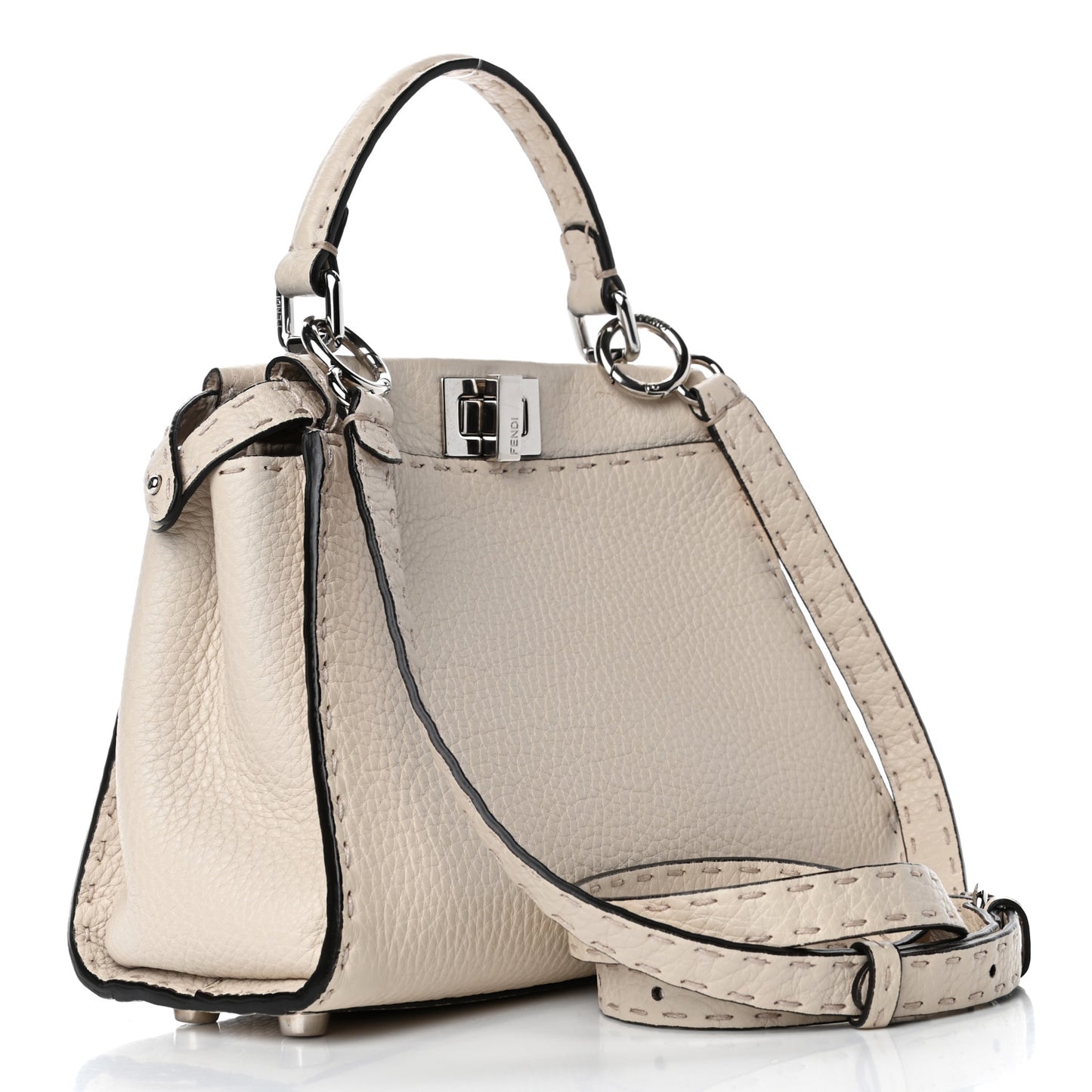 Cuoio Romano Selleria Mini Peekaboo Iconic Satchel Latte