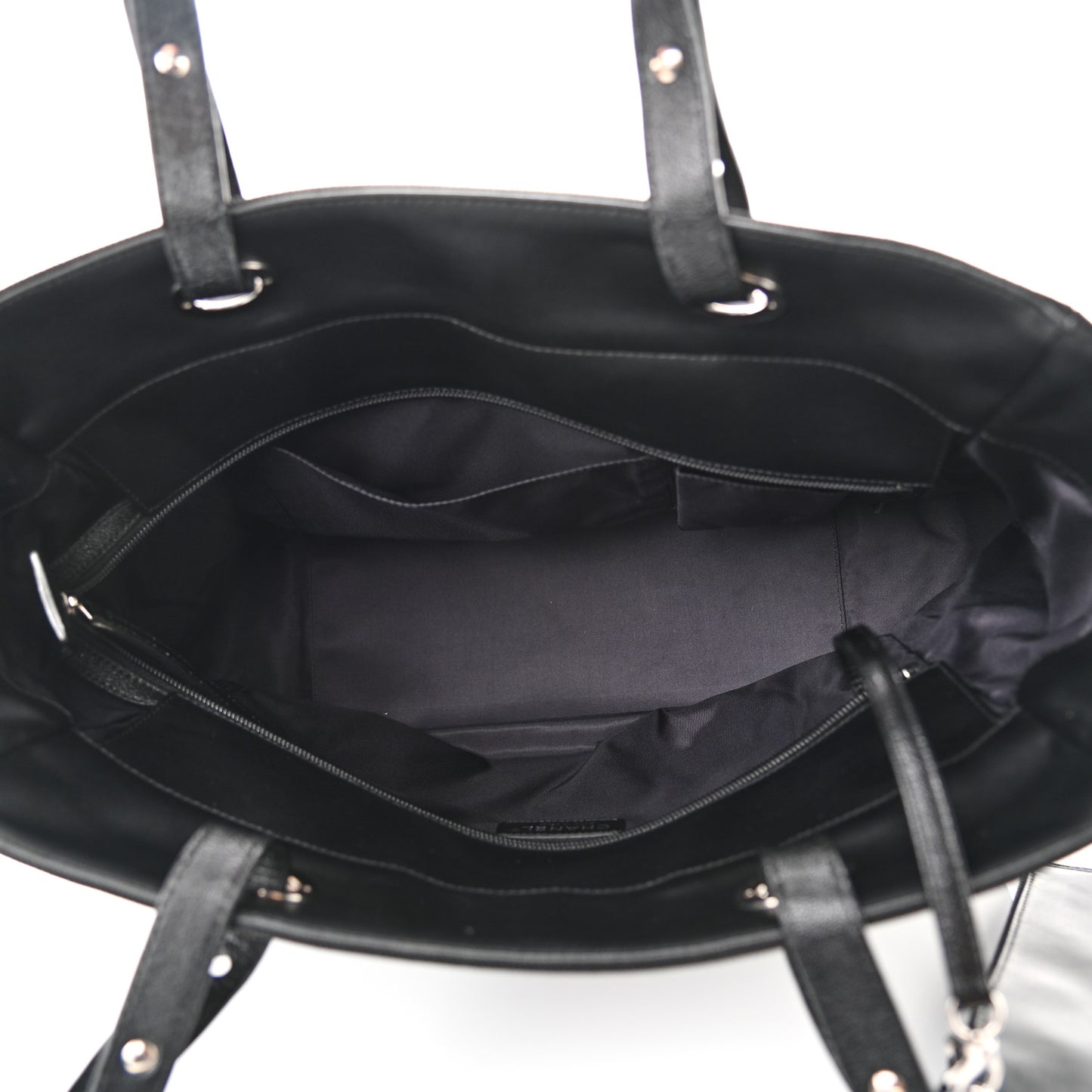 Coated Canvas Quilted Large Paris Biarritz Tote Black