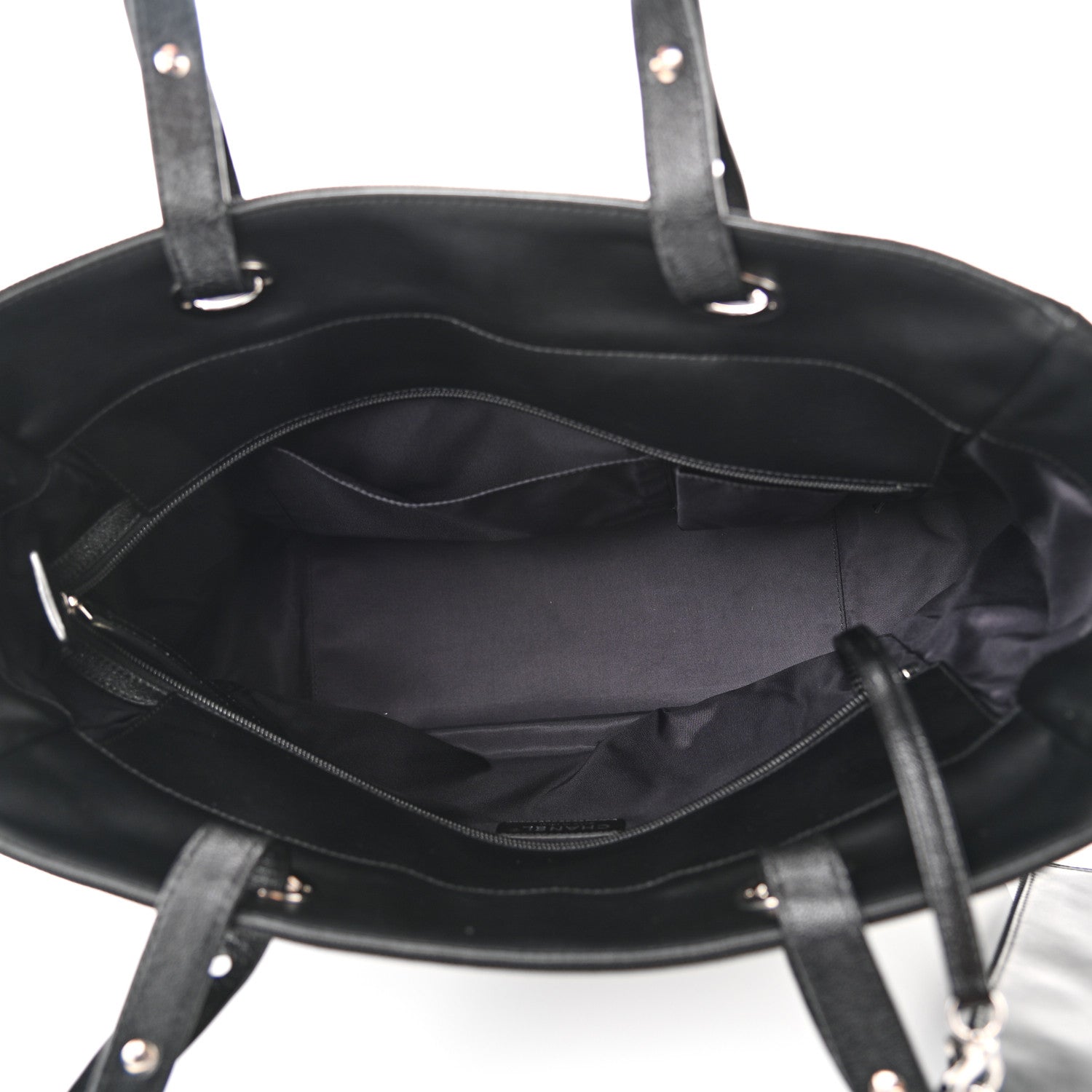 Chanel Coated Canvas Quilted Large Paris Biarritz Tote Black 7 of 12