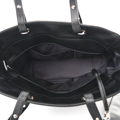 Chanel Coated Canvas Quilted Large Paris Biarritz Tote Black 7 of 12
