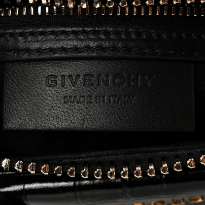 Givenchy Calfskin Crocodile Embossed Mini Antigona Black 6 of 10