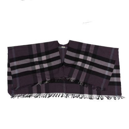 Burberry Merino Wool Cashmere Collette Smoked Check Cape Scarf Scarf Purple 1 of 2