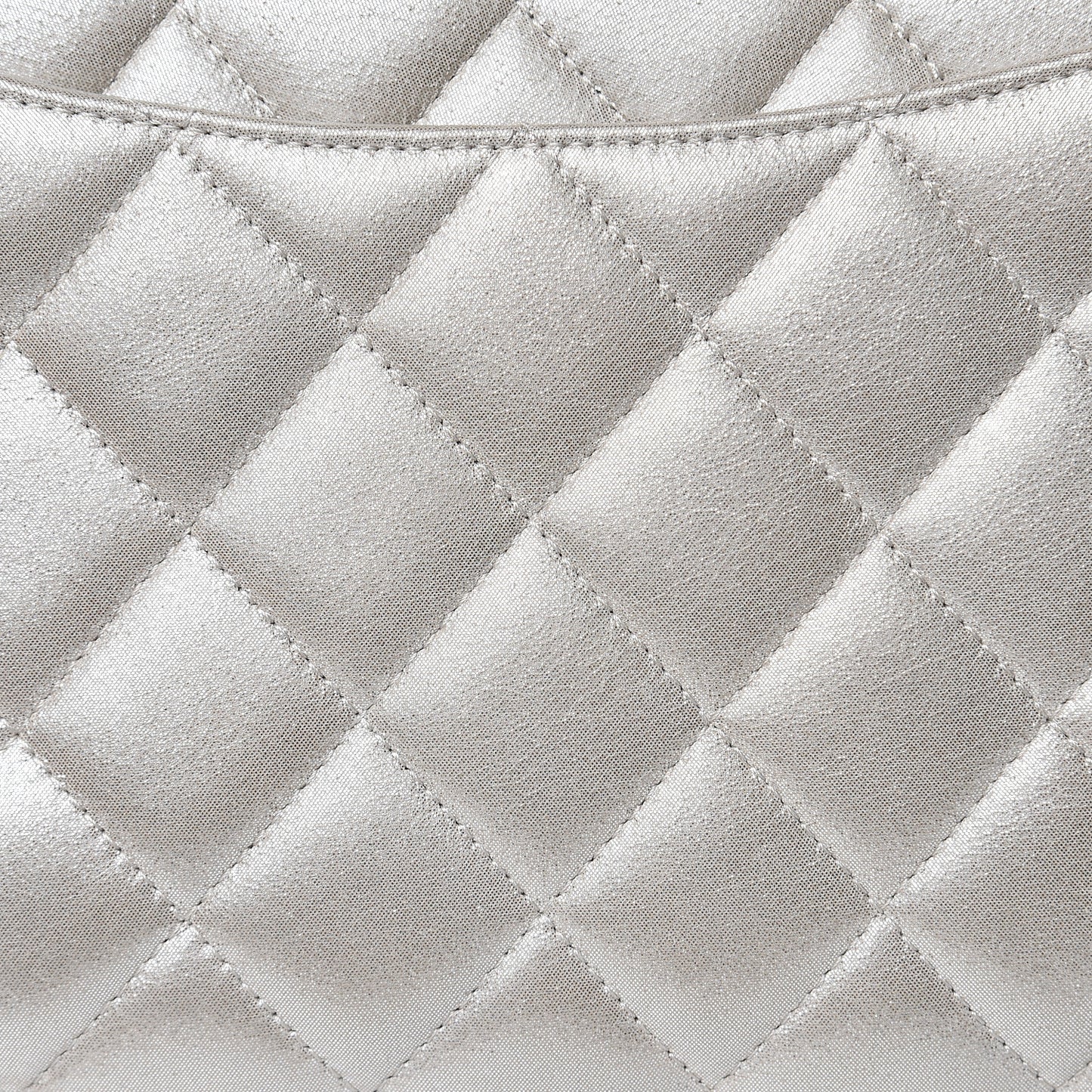 Metallic Lambskin Quilted Clutch With Chain Flap Gold