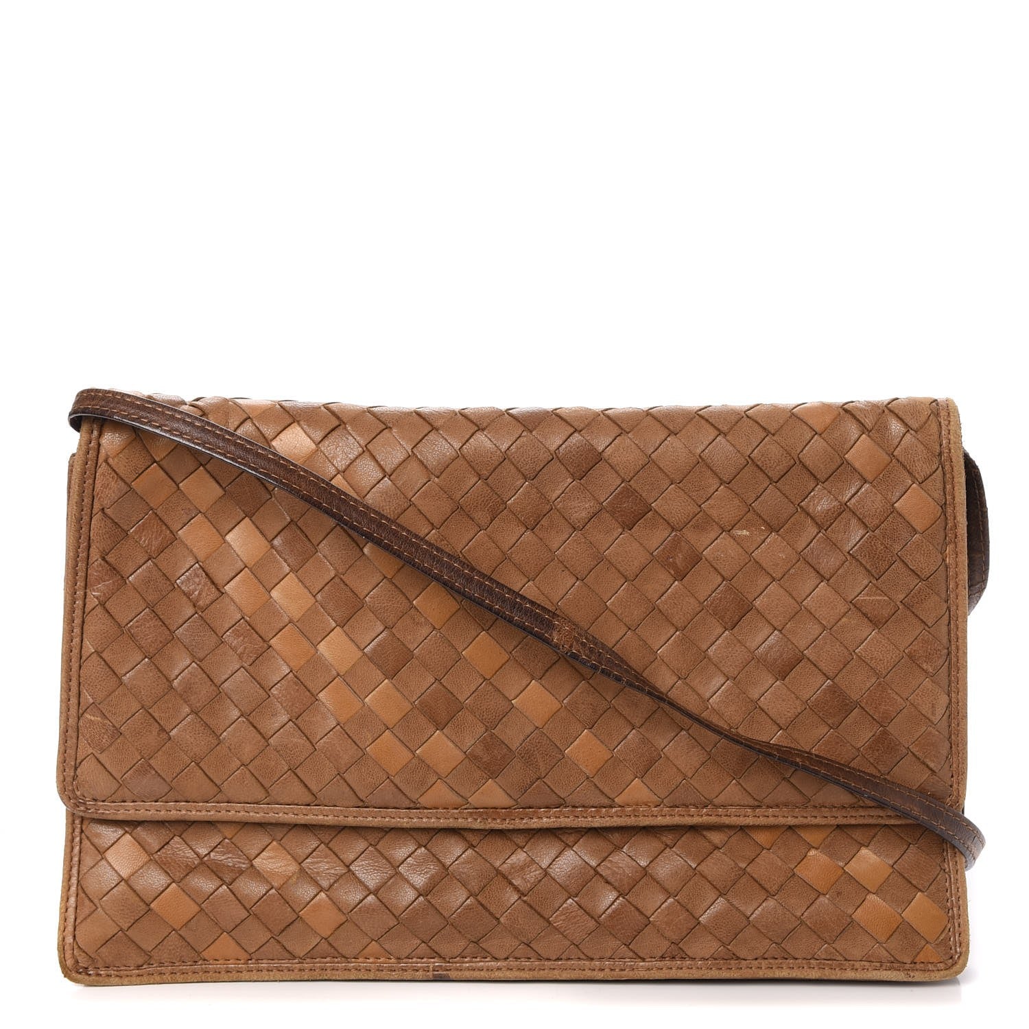 Bottega Veneta Nappa Intrecciato Flap Bag Noce 1 of 18