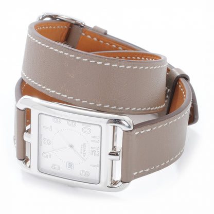 Hermes Stainless Steel Swift 29mm Cape Cod Double Tour Quartz Watch Etoupe 2 of 10
