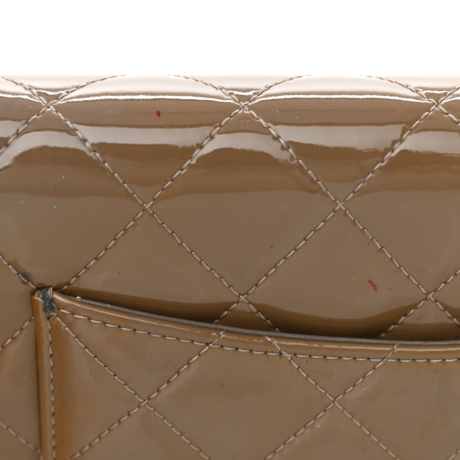 Chanel Patent Quilted Wallet On Chain WOC Brown 12 of 15