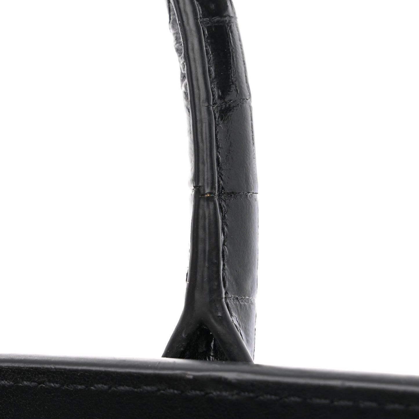 Calfskin Crocodile Embossed Nano Sac De Jour Black