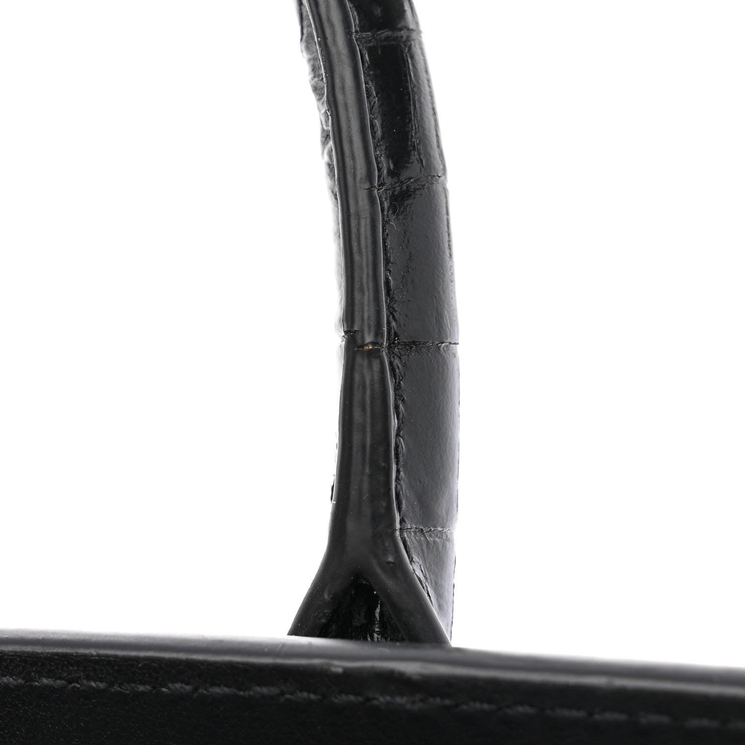 Saint Laurent Calfskin Crocodile Embossed Nano Sac De Jour Black 13 of 14