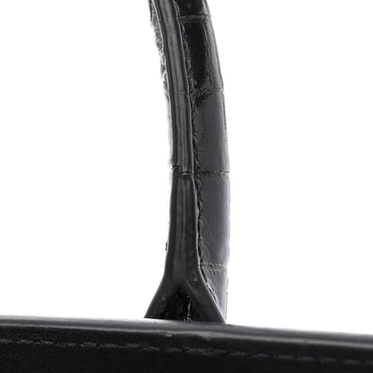 Saint Laurent Calfskin Crocodile Embossed Nano Sac De Jour Black 13 of 14