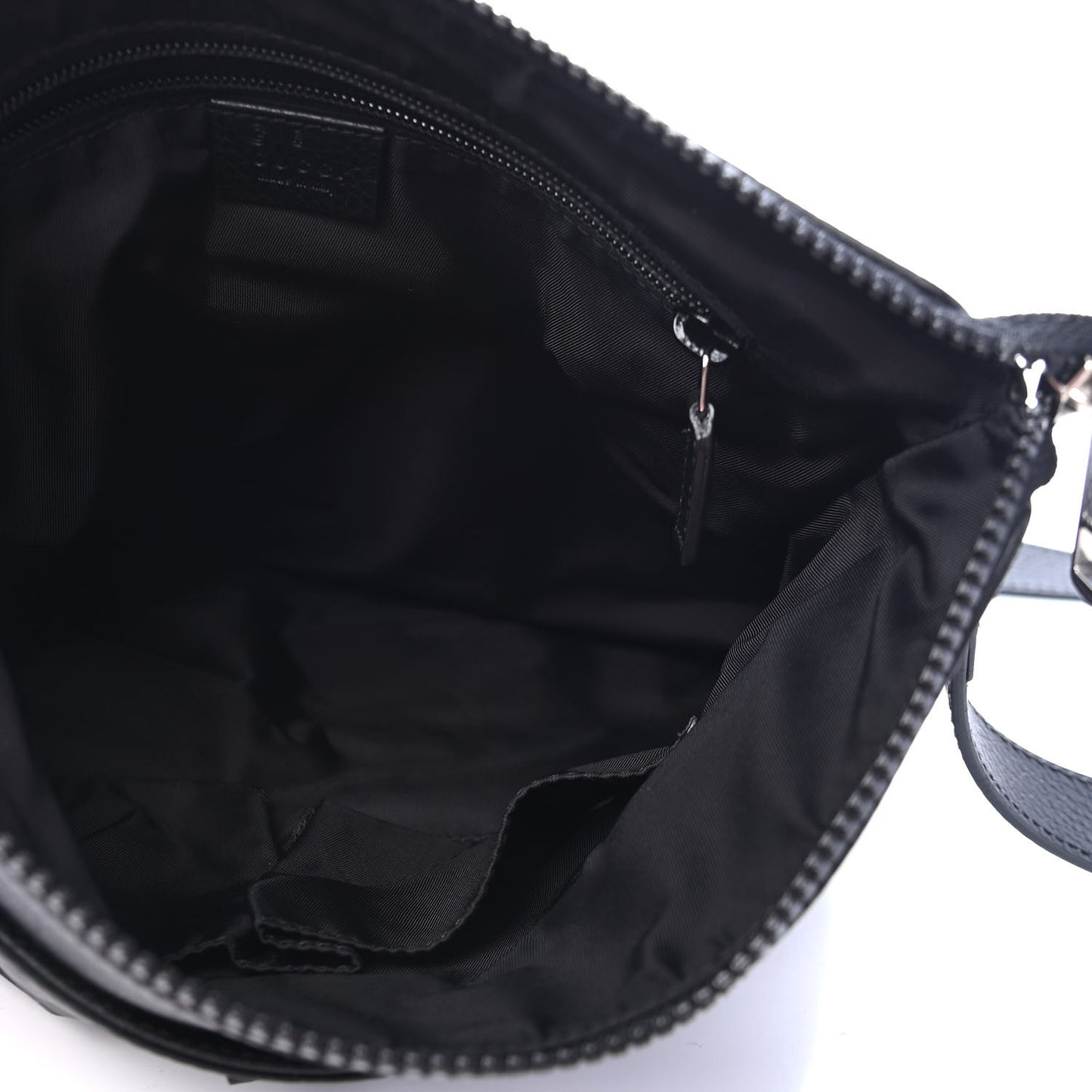Nylon Monogram Dollar Calfskin Flat Messenger Bag Black