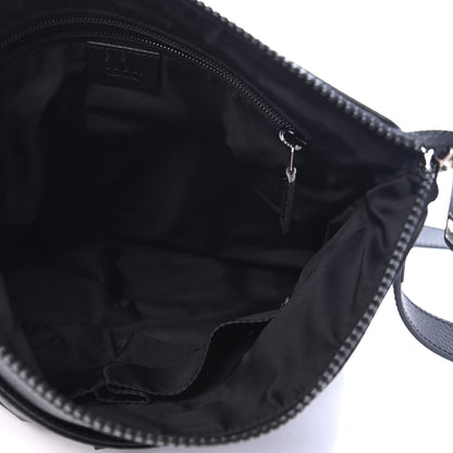 Gucci Nylon Monogram Dollar Calfskin Flat Messenger Bag Black 4 of 6