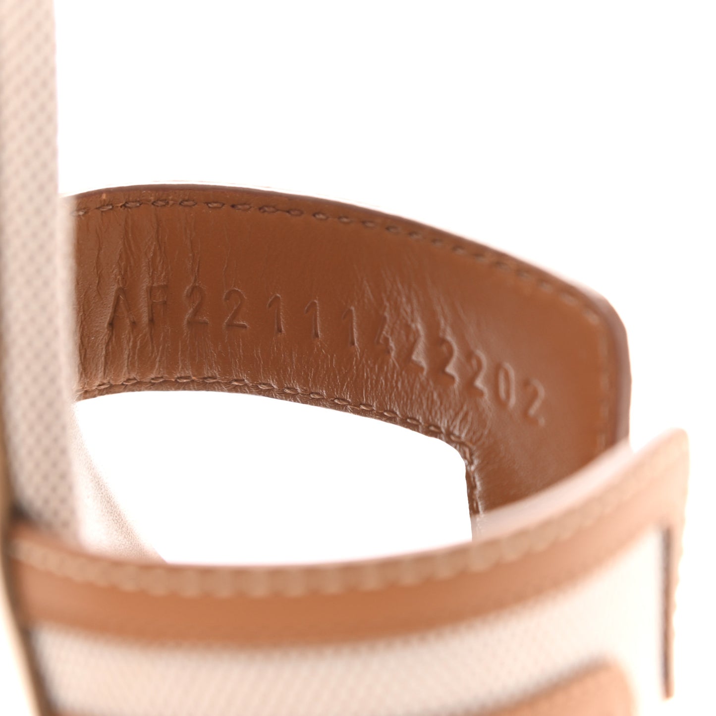 Calfskin Canvas Oasis Sandals 37 Noisette Beige Dore