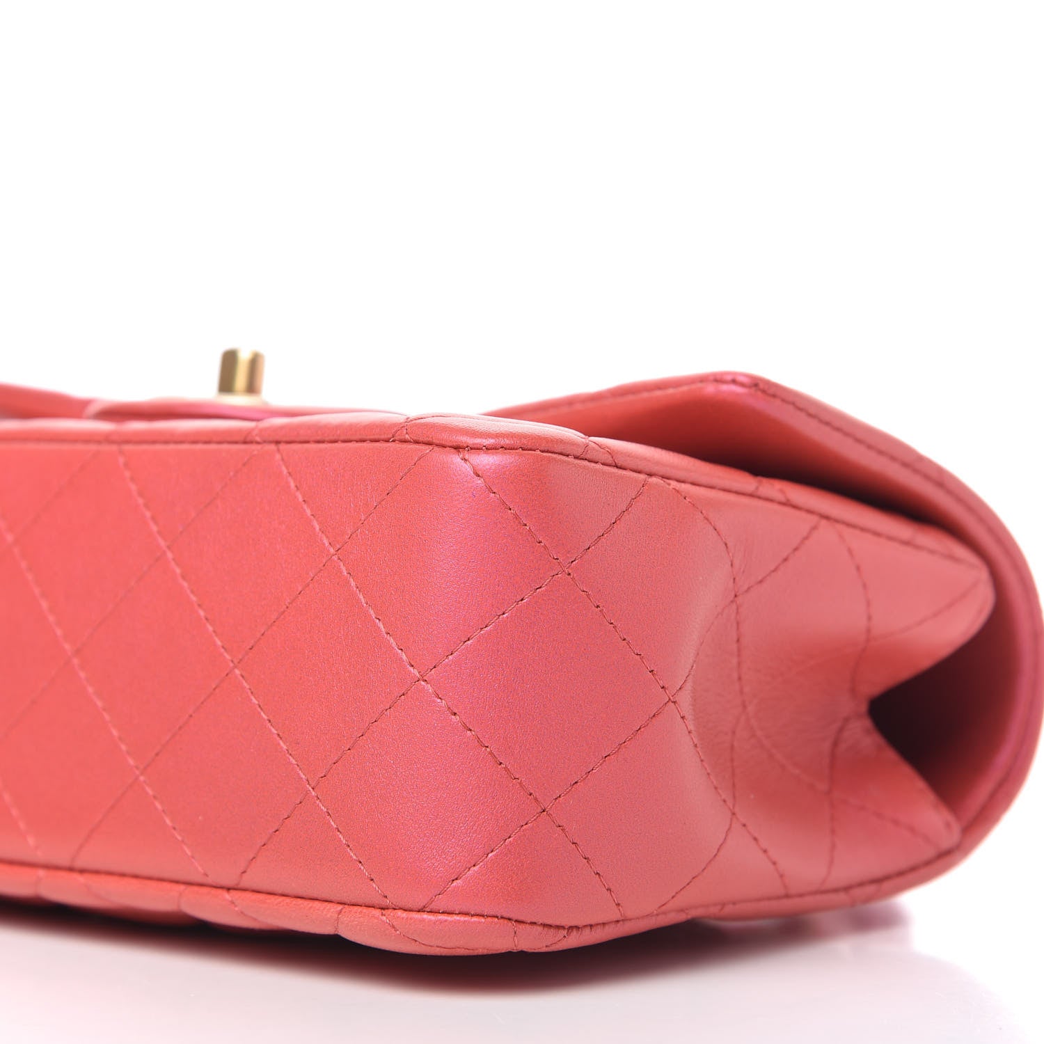 Chanel Iridescent Lambskin Quilted Mini Top Handle Rectangular Flap Red 7 of 11