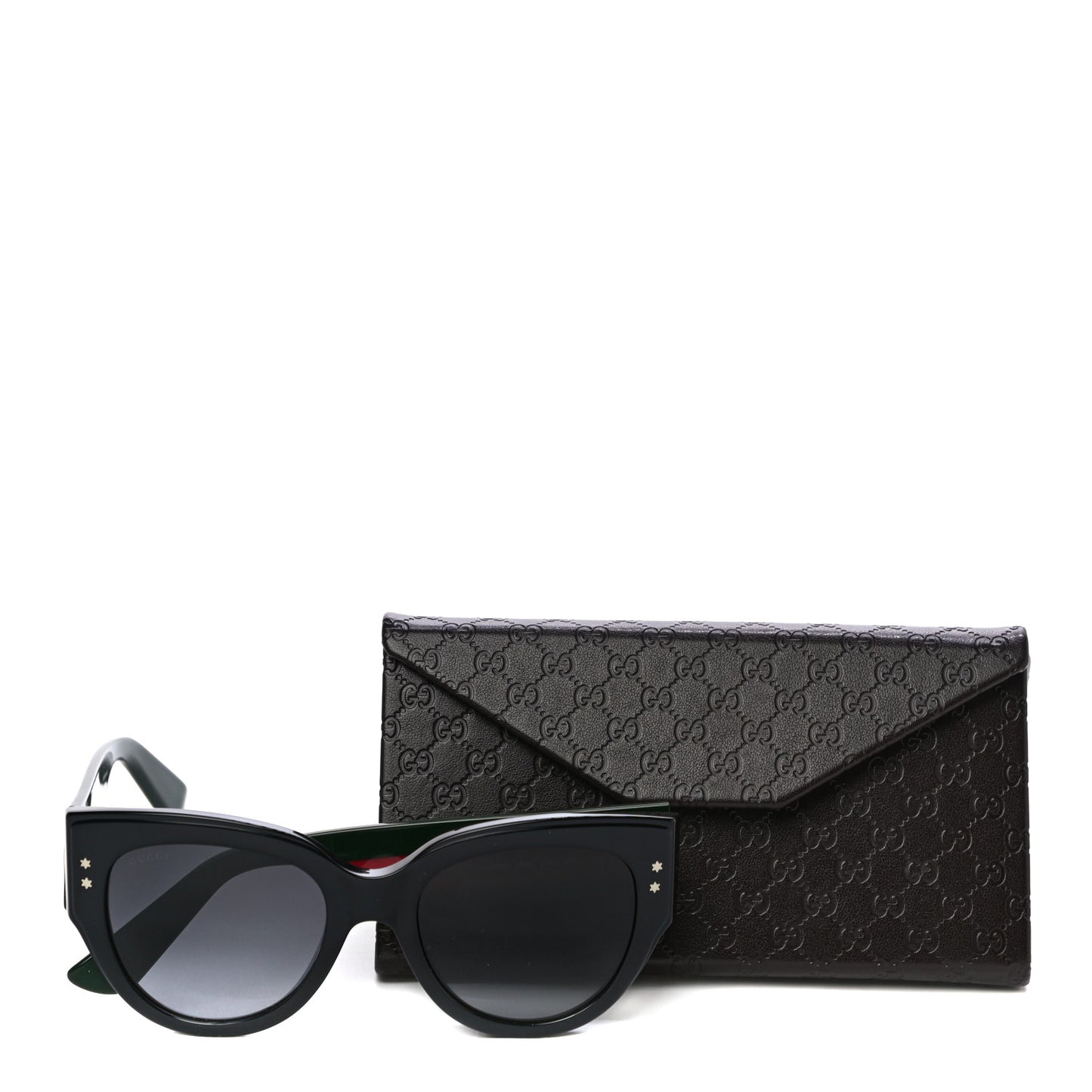 Acetate Oversized Rectangle Frame Web Sunglasses GG3864/S Black