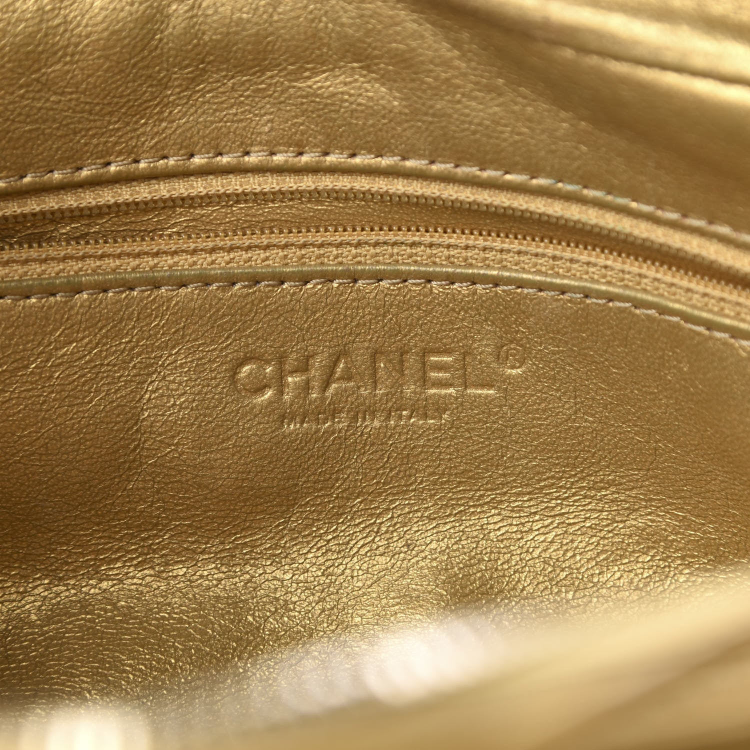 Chanel Crinkled Patent Modern Chain Tote Gold 6 of 12