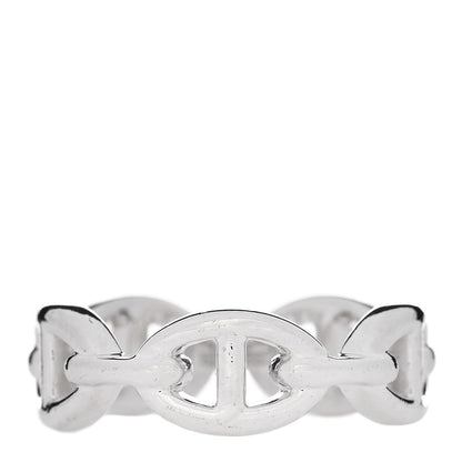 Hermes Sterling Silver PM Chaine d'Ancre Enchainee Band Ring 55 7.25 1 of 9