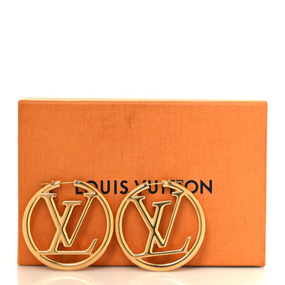 Louis Vuitton Metal Louise Hoop Earrings Gold 5 of 5